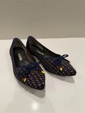 Rothy's the point in navy metallic tweed
